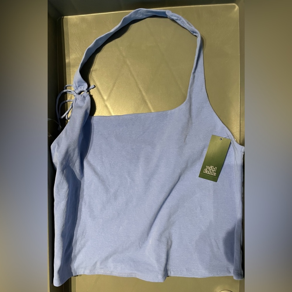 Wild Fable Women's Side-Tie Halter Tank Top Blue Size XXL NWT